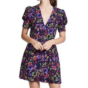Saloni Lea Wrap Floral Mini Dress